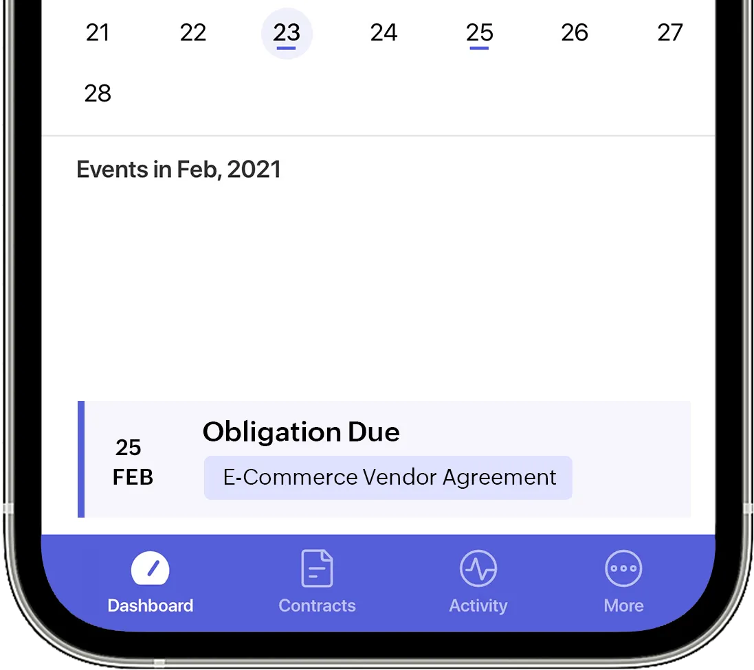 Contract schedules and reminders at your fingertips