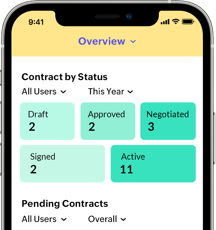 Manage contracts on the go