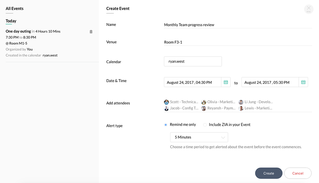 Creating an event cliq