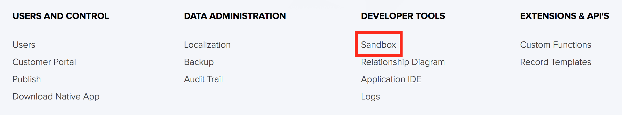 Create Application Sandbox | Zoho Creator Help