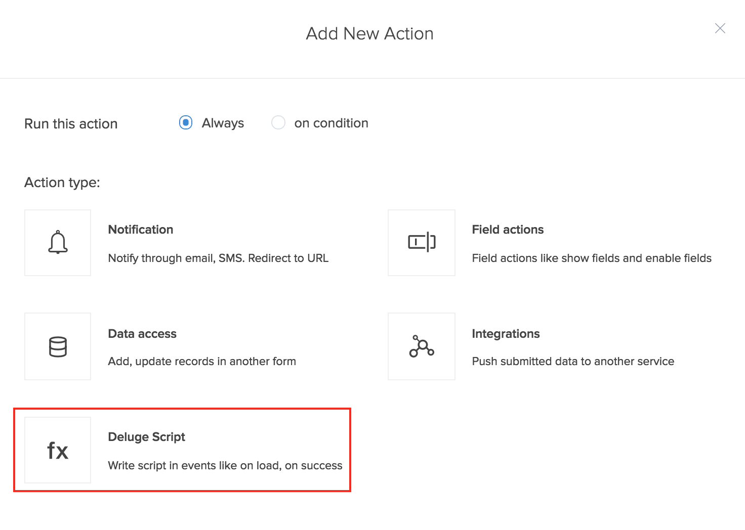 configure deluge script on load in form workflows zoho creator help script form