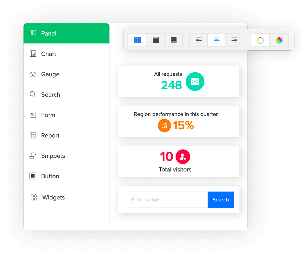 Comprehensive dashboards to analyze business progress Zoho Creator
