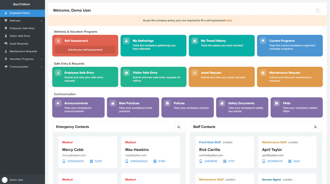 Introduction to BackToWork | Zoho BackToWork