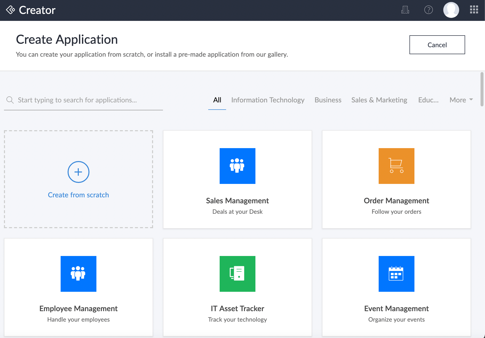Zoho Creator in action