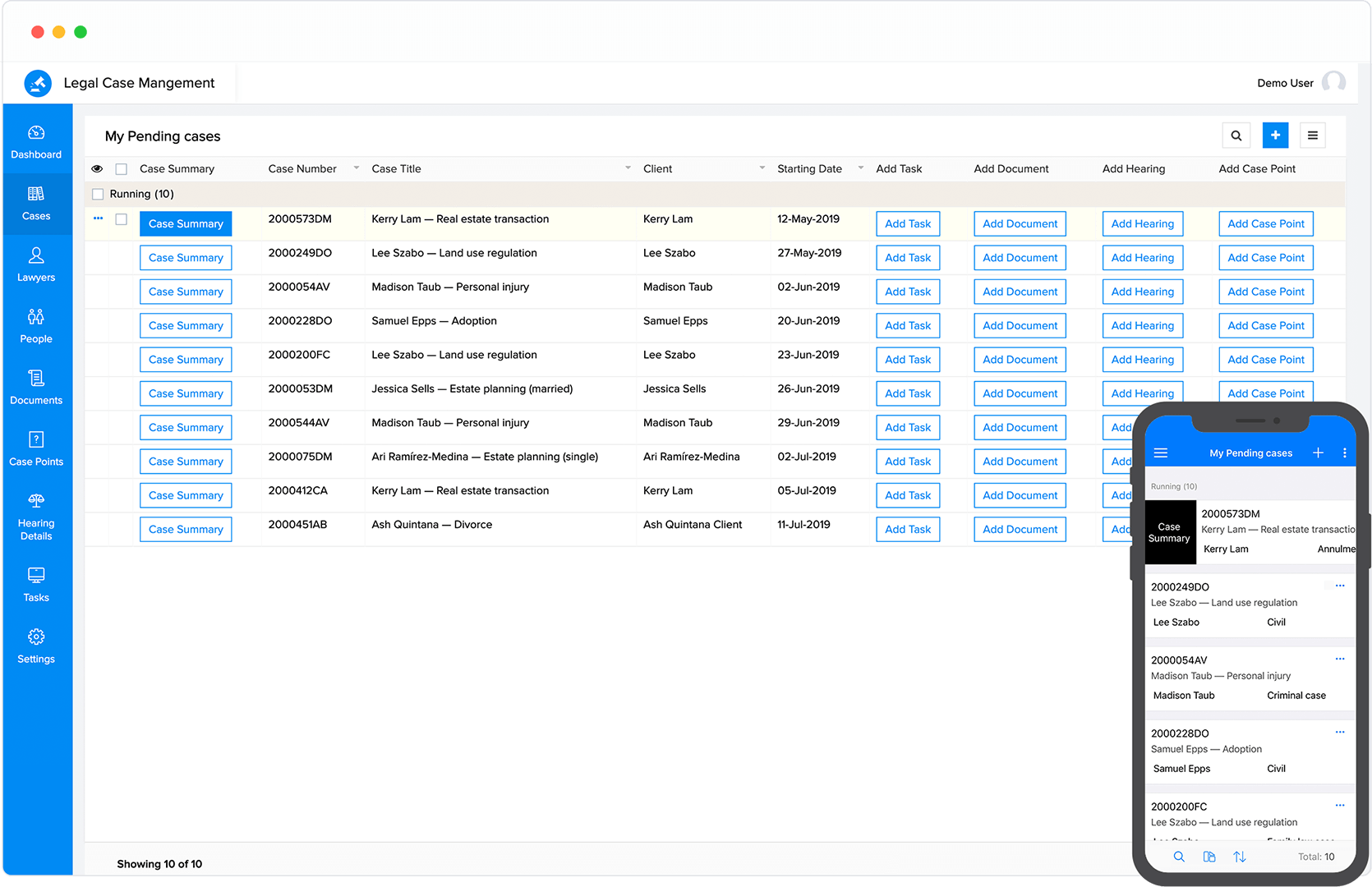 Free legal case management software | Customisable free legal matter