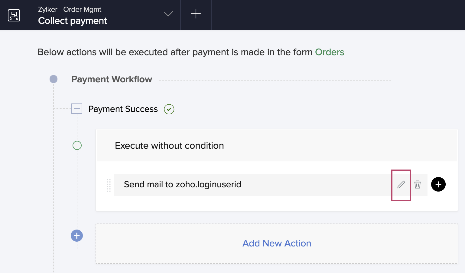 Configure Email Notification in a Payment Workflow Zoho Creator Help