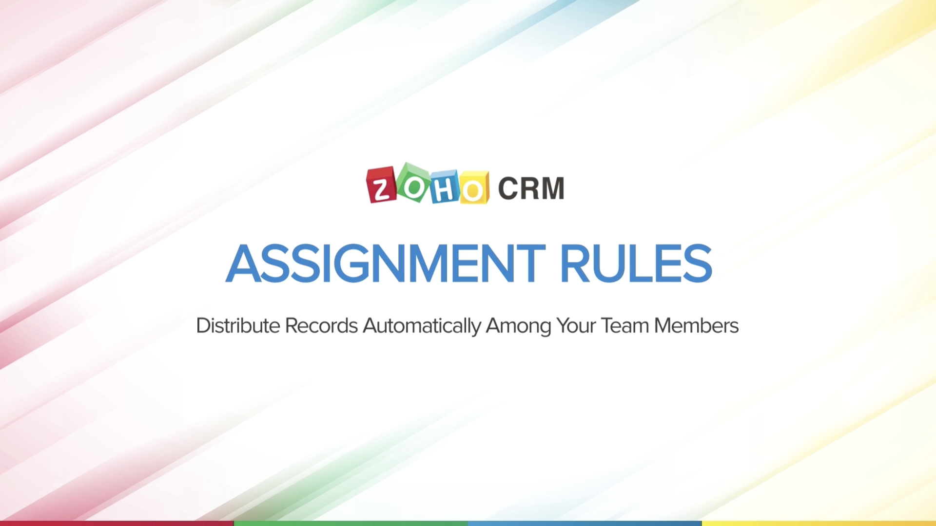 assignment rules in zoho crm
