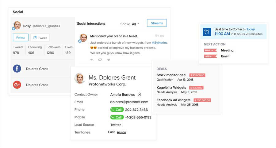 CRM-Kontaktverwaltung – Zoho CRM