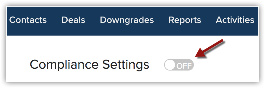 Ative as configurações de conformidade