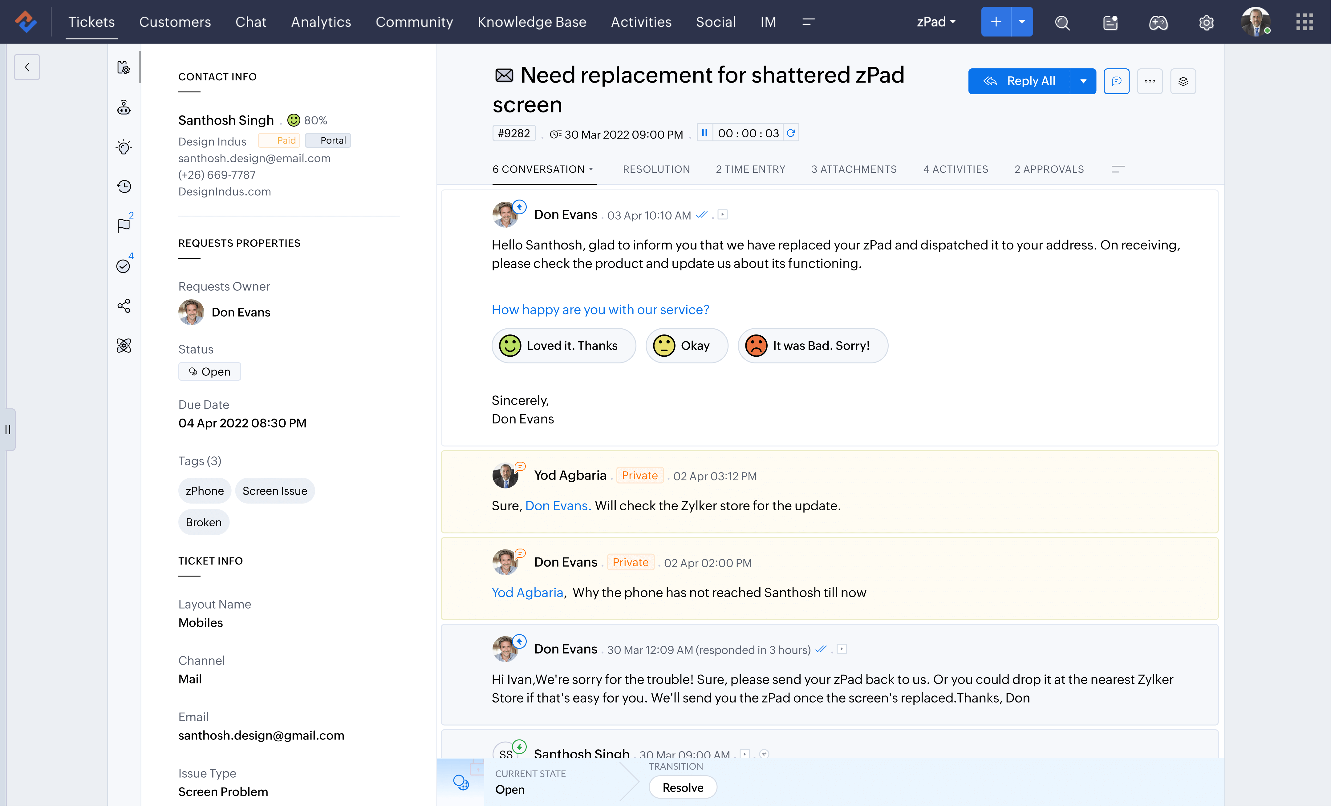 Zoho Desk email ticketing system