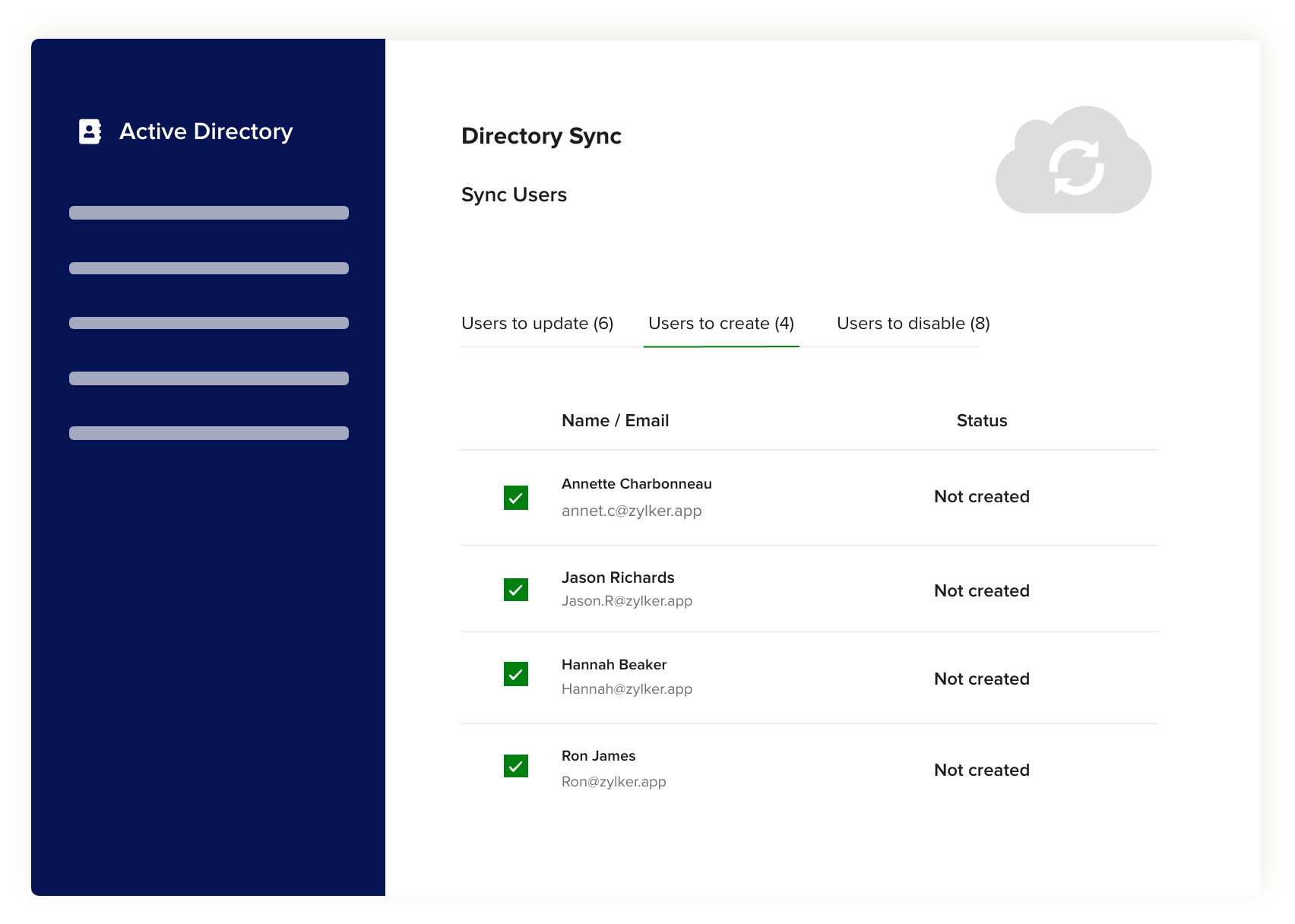 Identity management system Zoho Directory