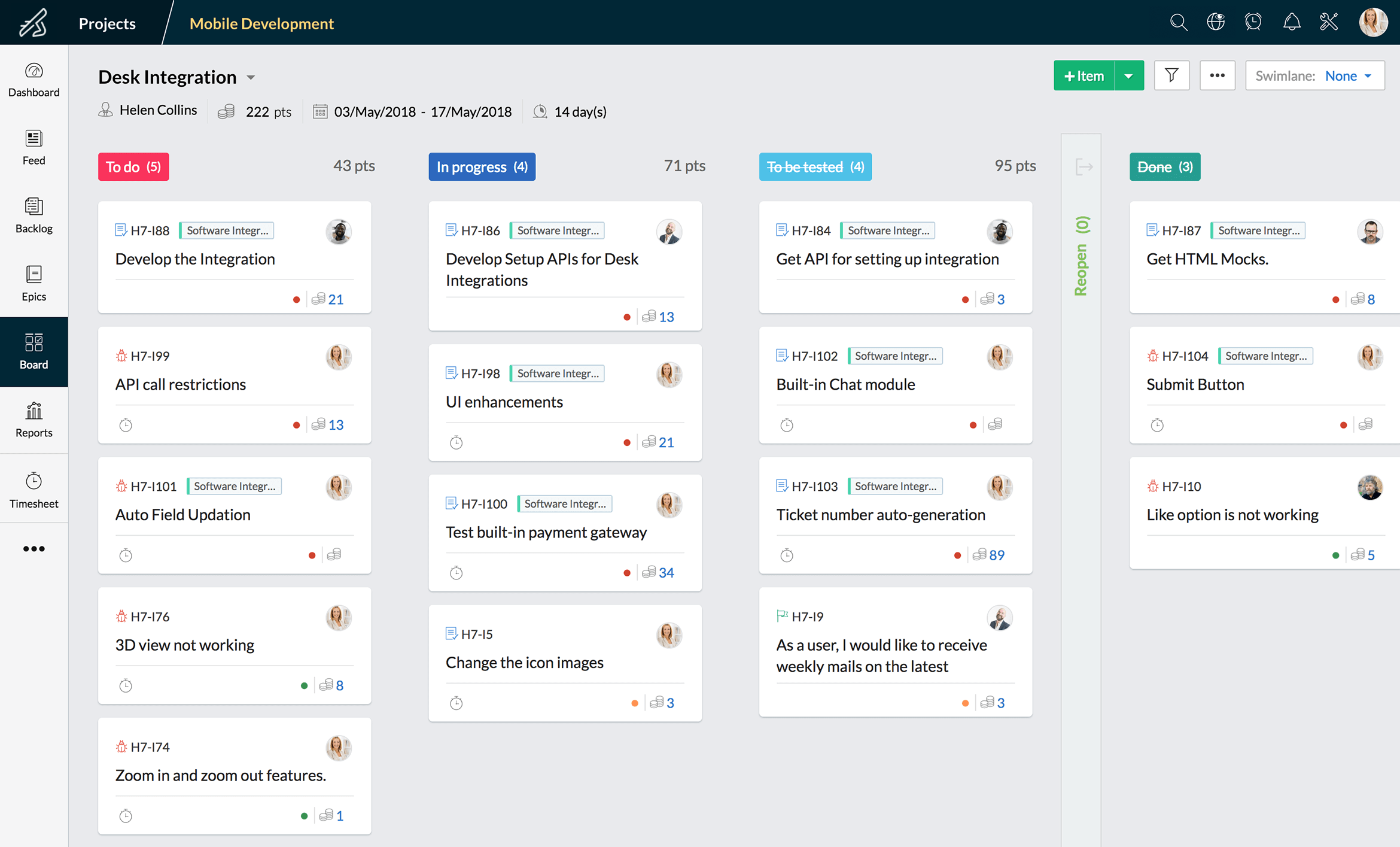 Resultado de imagem para Zoho Sprints