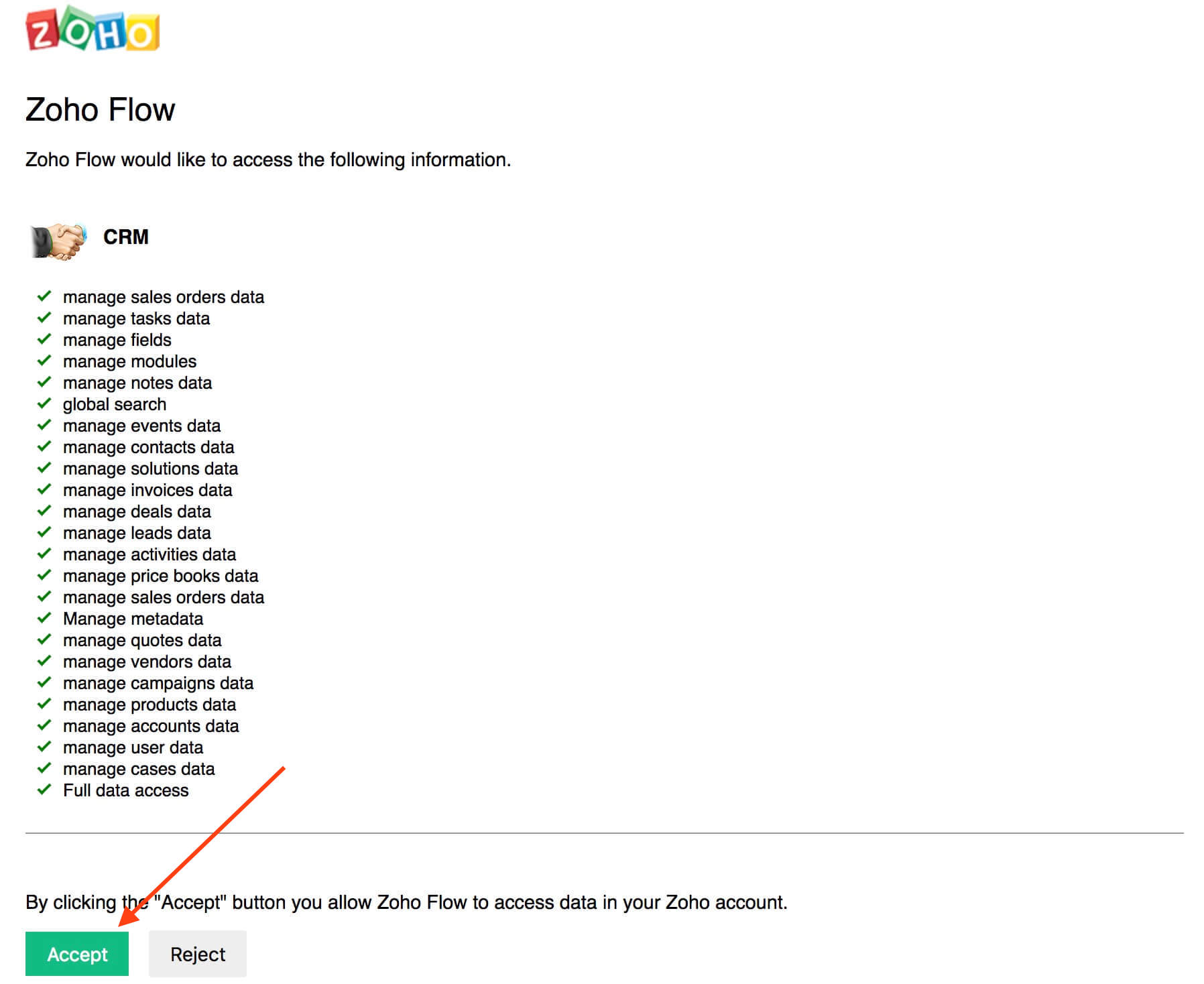Authorize Zoho CRM
