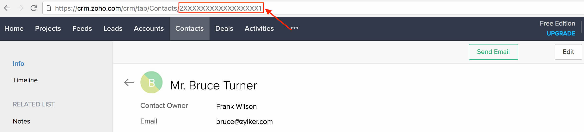 Zoho CRM entity ID
