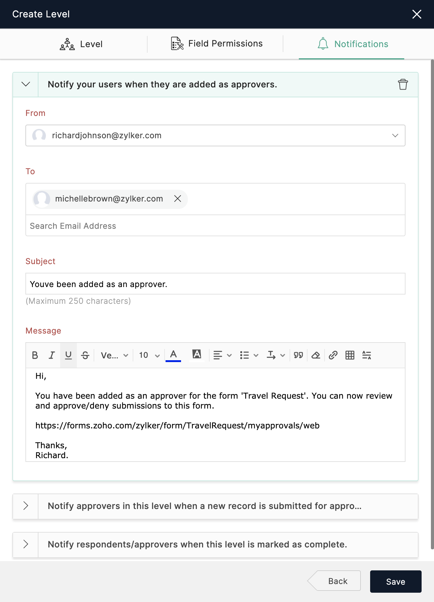 Notify users when they are added as approvers  