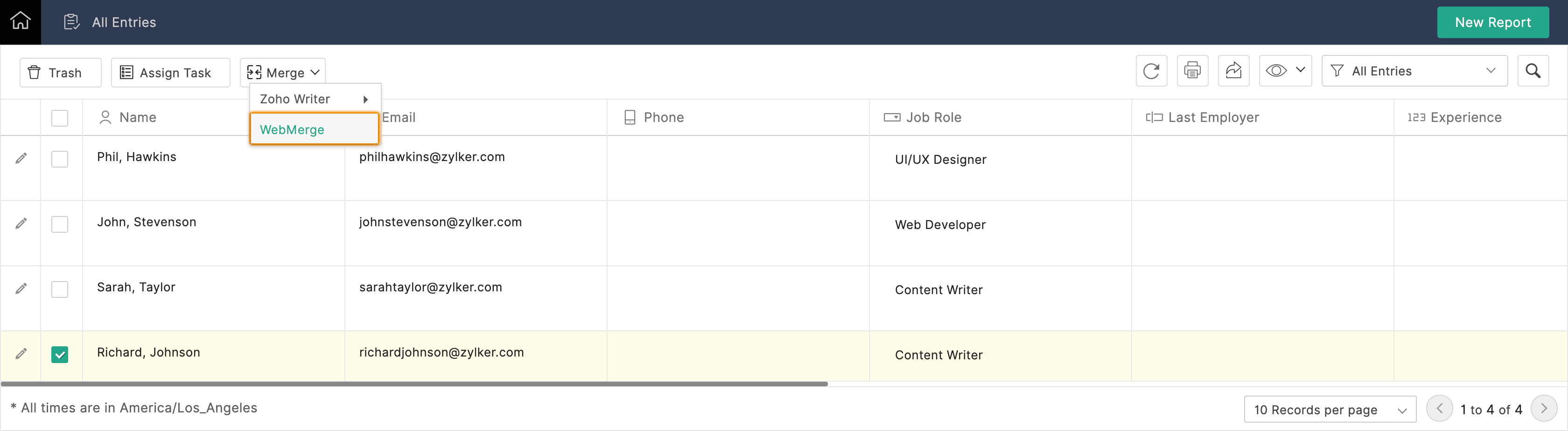 Manually merge a form response with a document