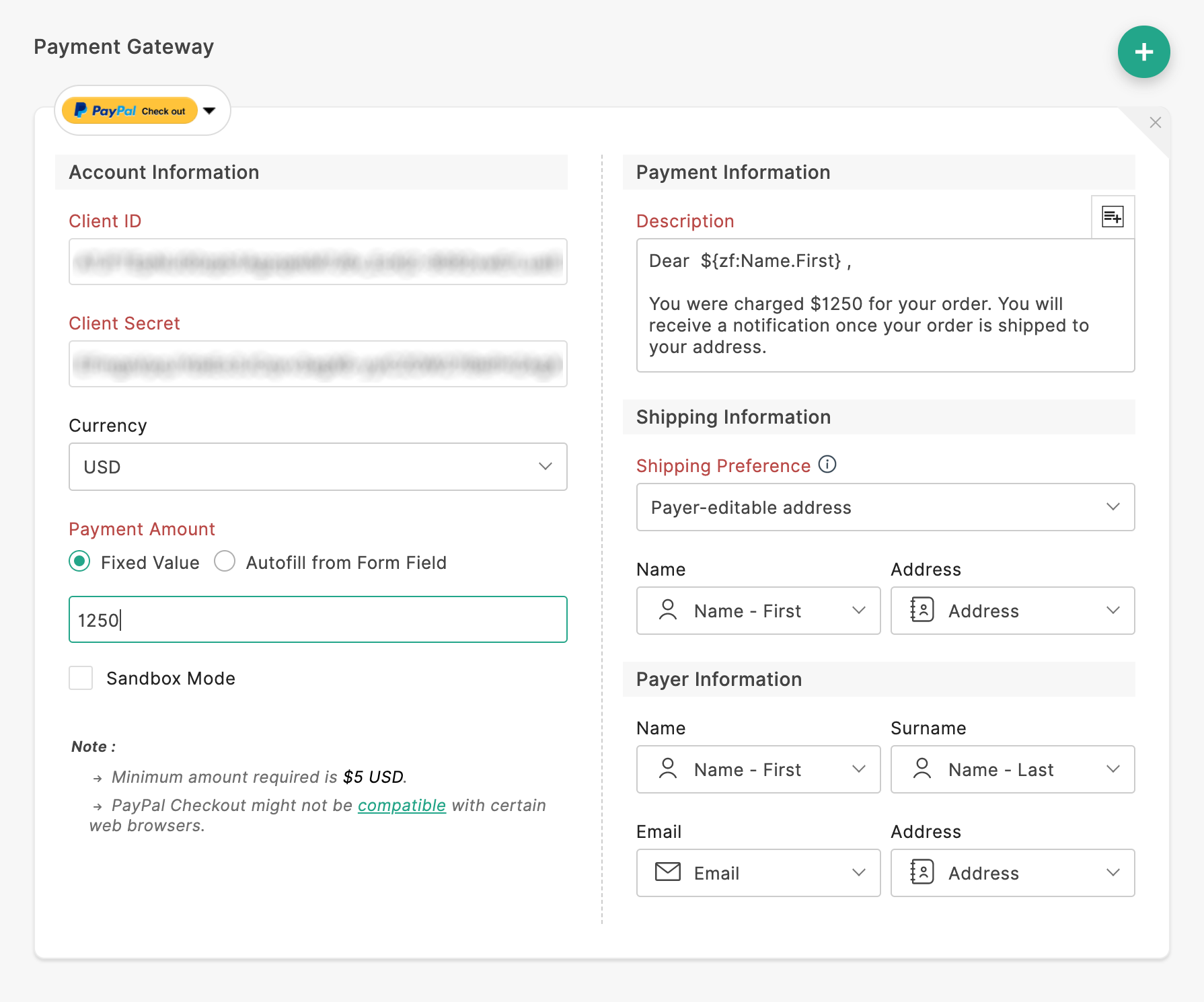 PayPal Checkout Payment Gateway Configuration