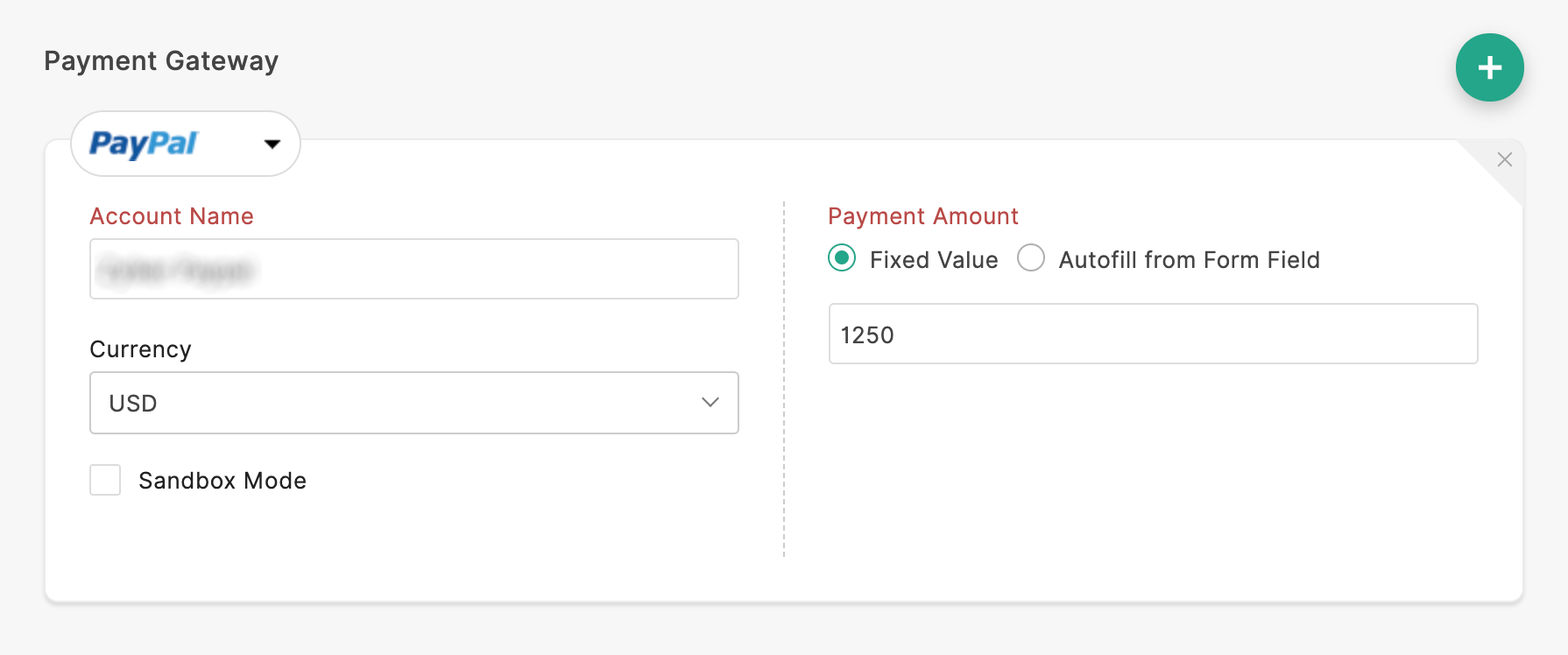 PayPal Payment Gateway configuration