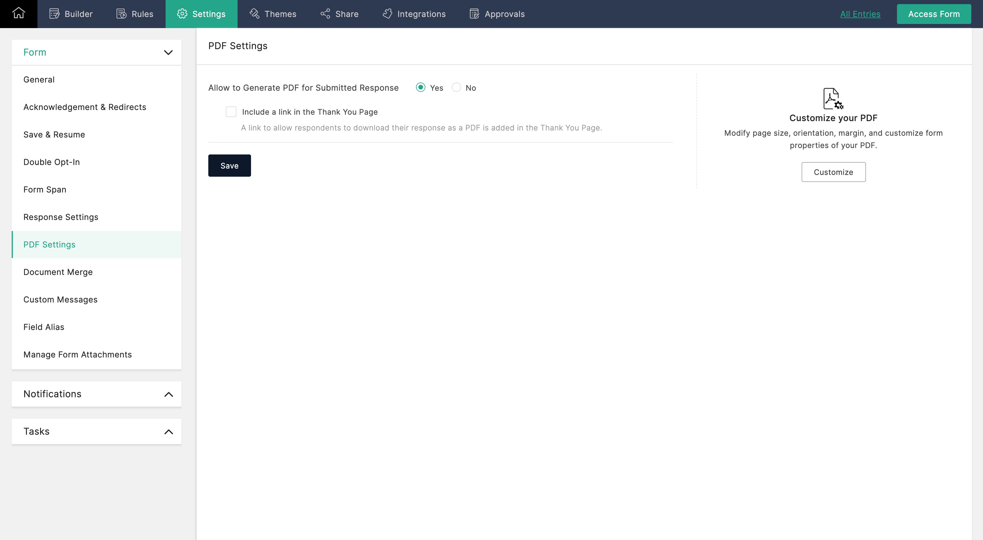 Create PDF Copies of Form Submissions Zoho Forms User Guide