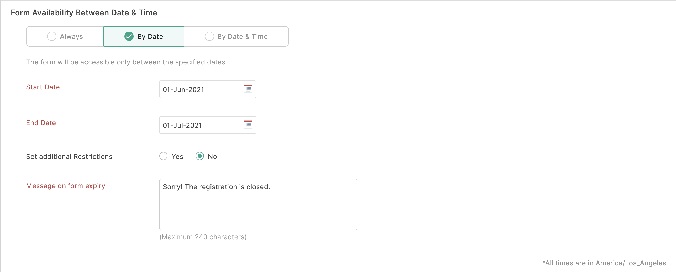 Restrict Form access by Date