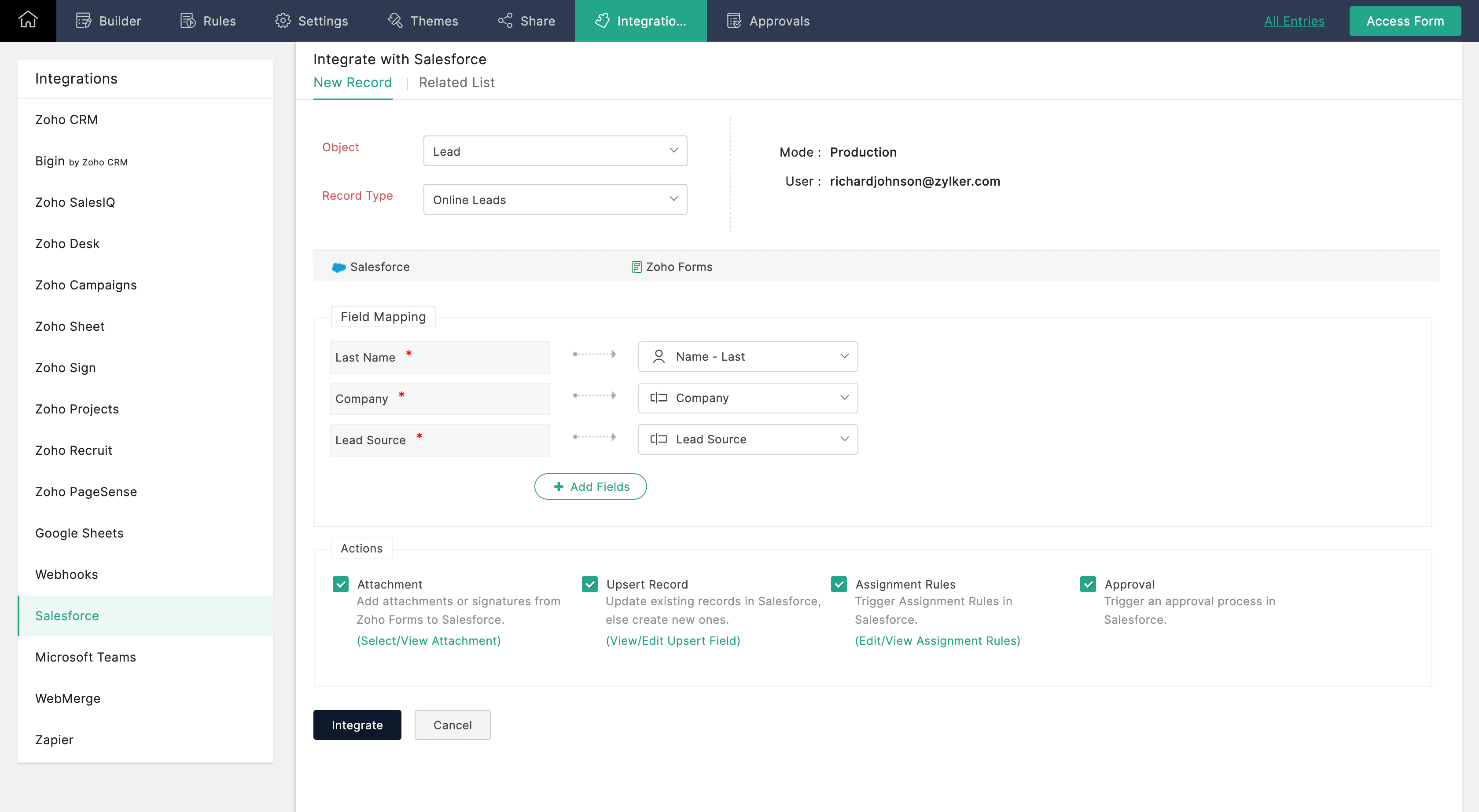 Salesforce Integration setup