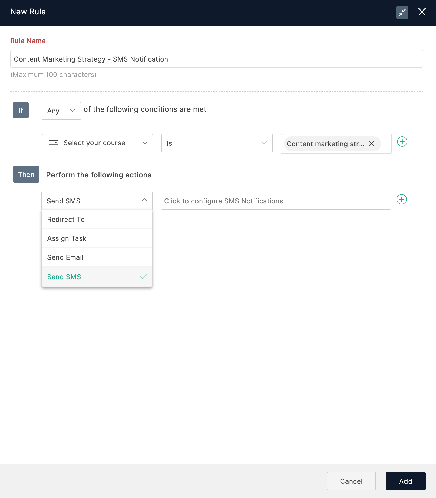 Form Rule configuration