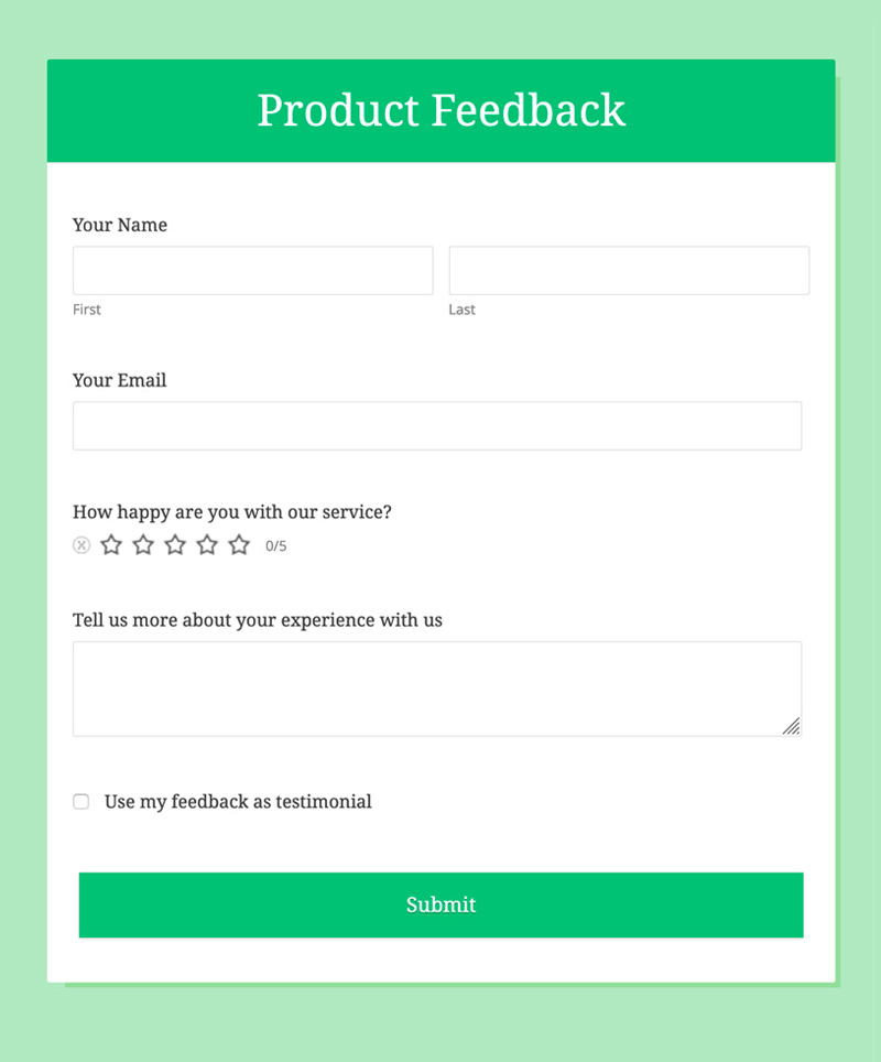 Lead Feedback Template