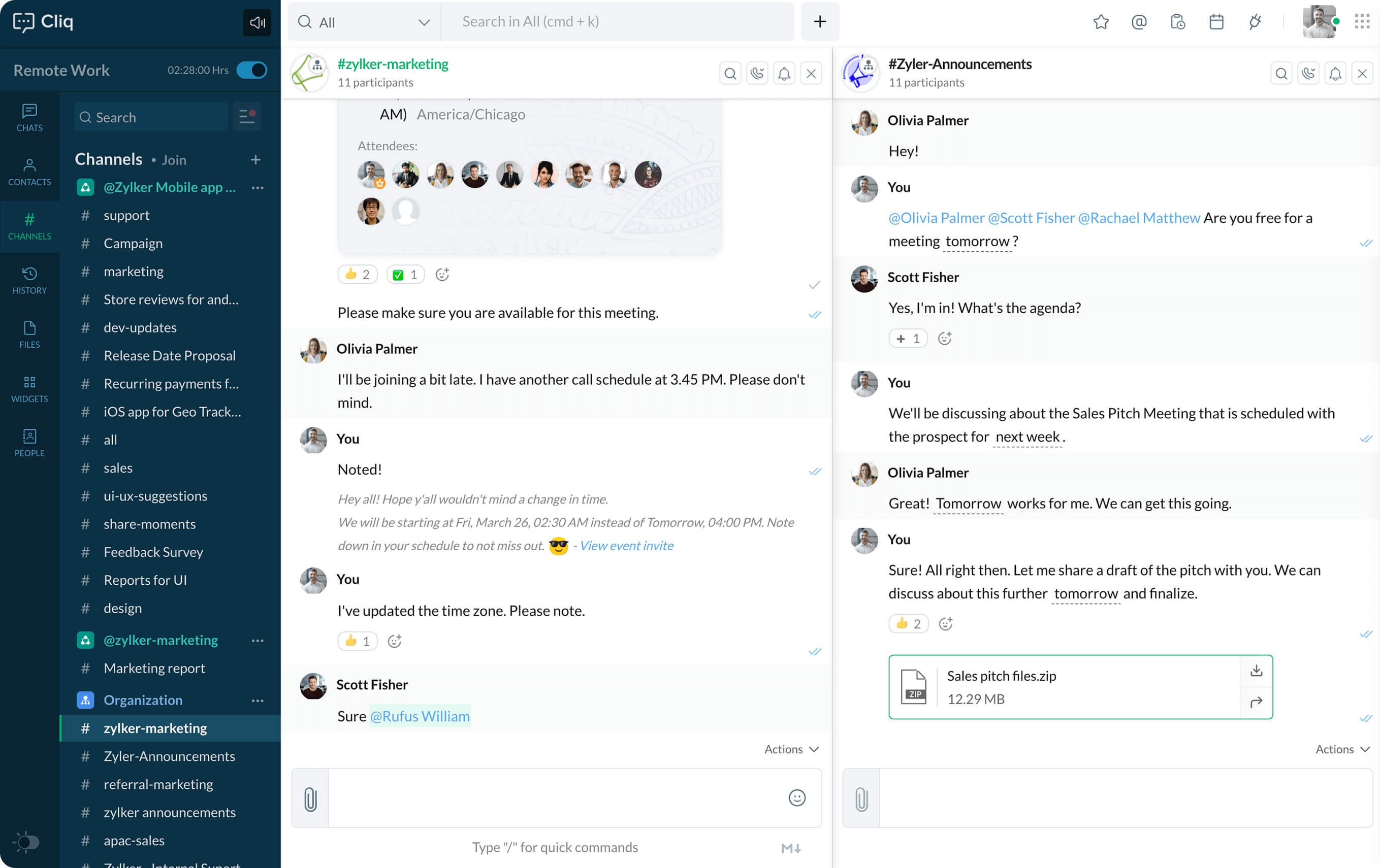Group Chat App Features - Zoho Cliq