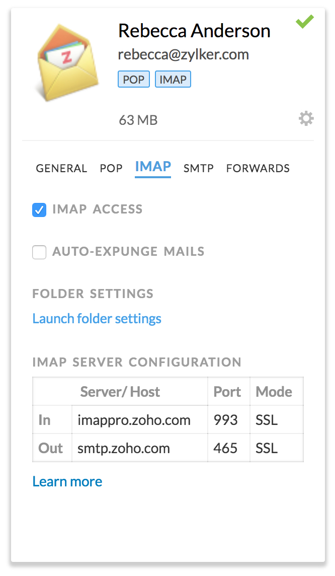 IMAP port details