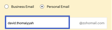 Choose a username for your email address