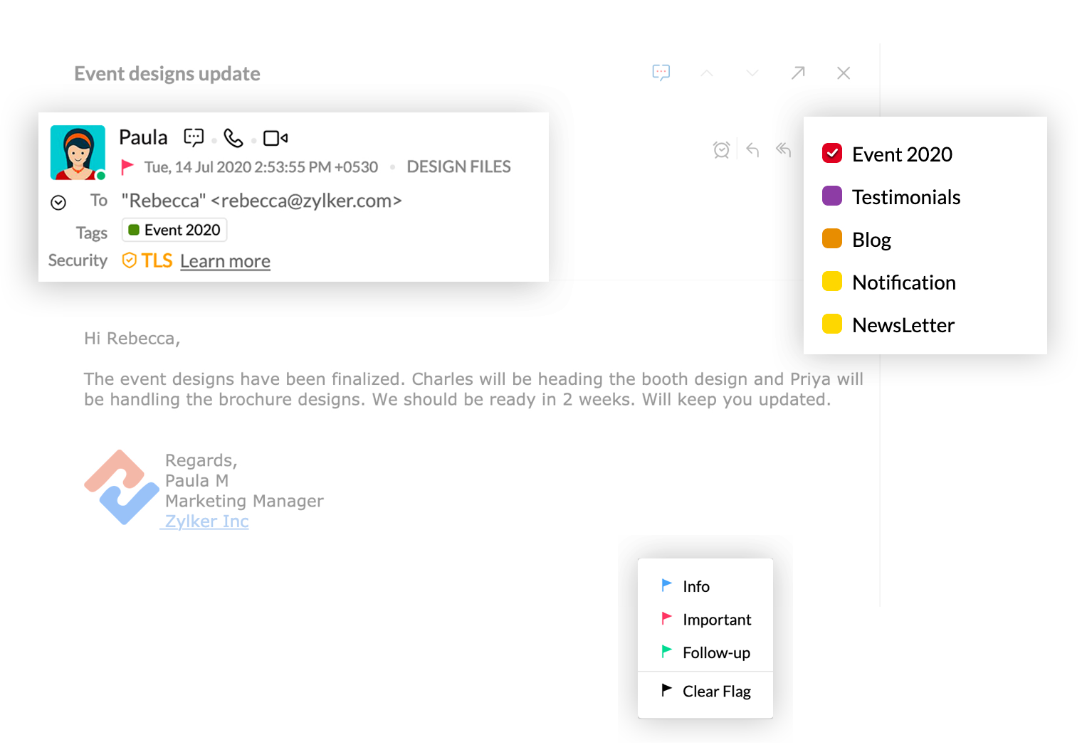 Zoho mail organizing your mail