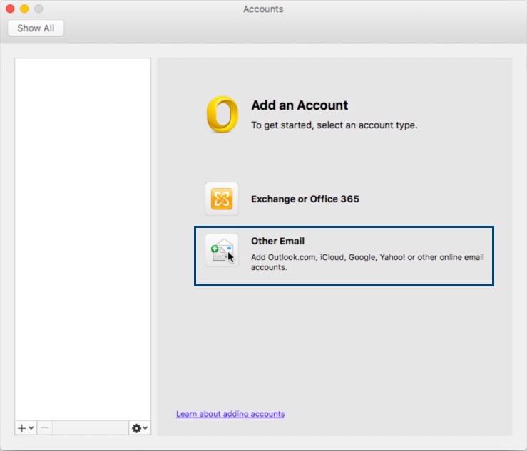 gmail account settings for outlook for mac