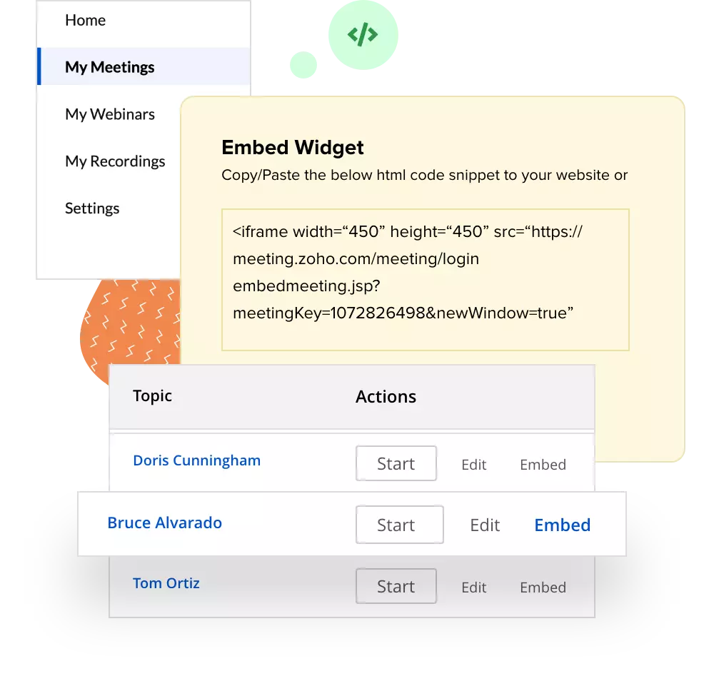Features of Online Meeting & Webinar Solution - Zoho Meeting