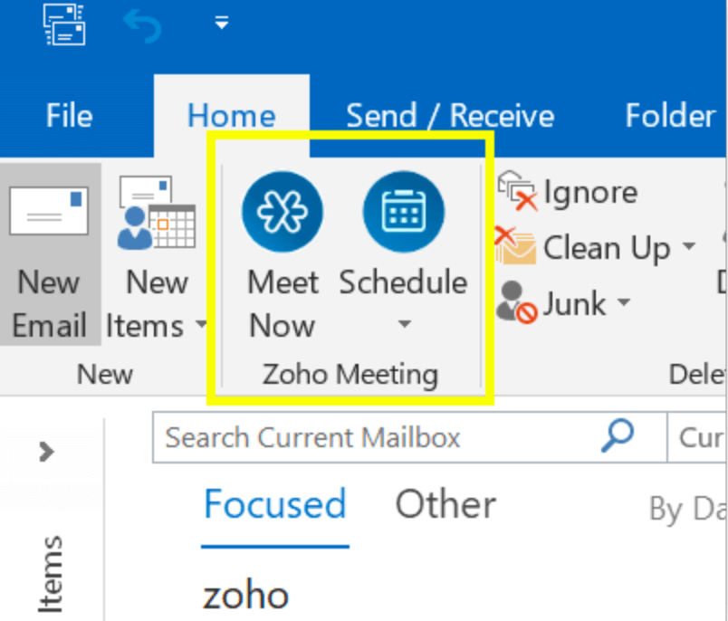 Host Join Meetings Right From MS Outlook Inbox Zoho Meeting Plugin 