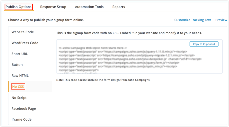 zoho campaigns online help