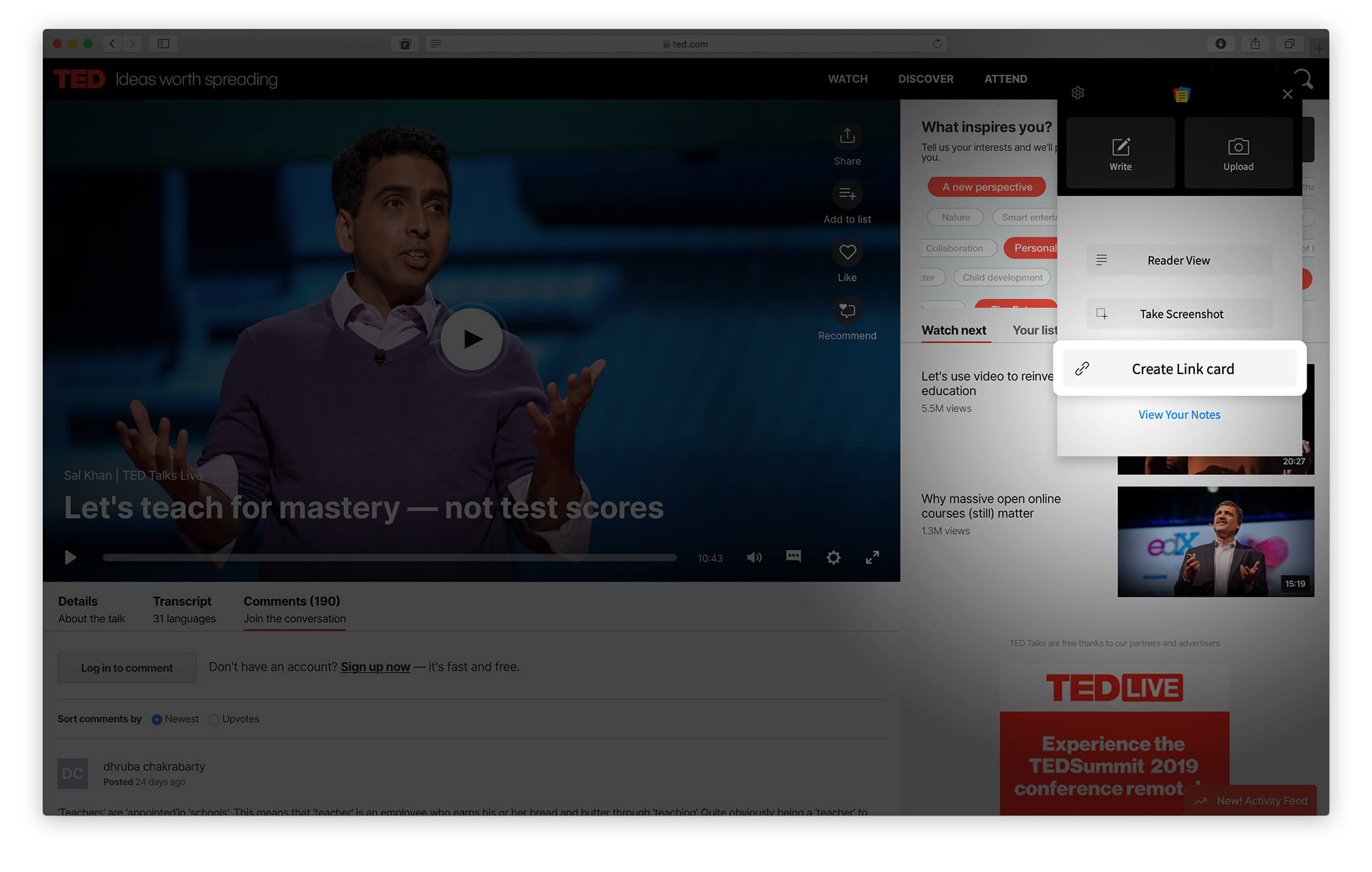 Notebook web clipper