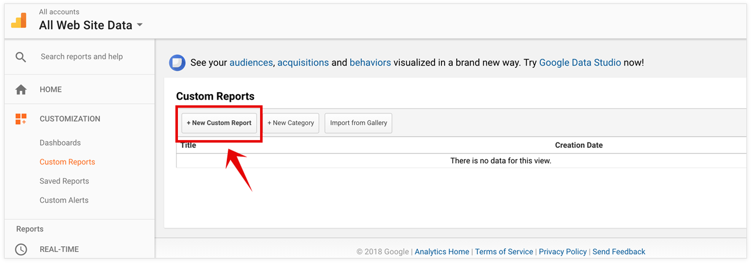 Google AnalyticsとのPageSense統合 - カスタムレポートの作成