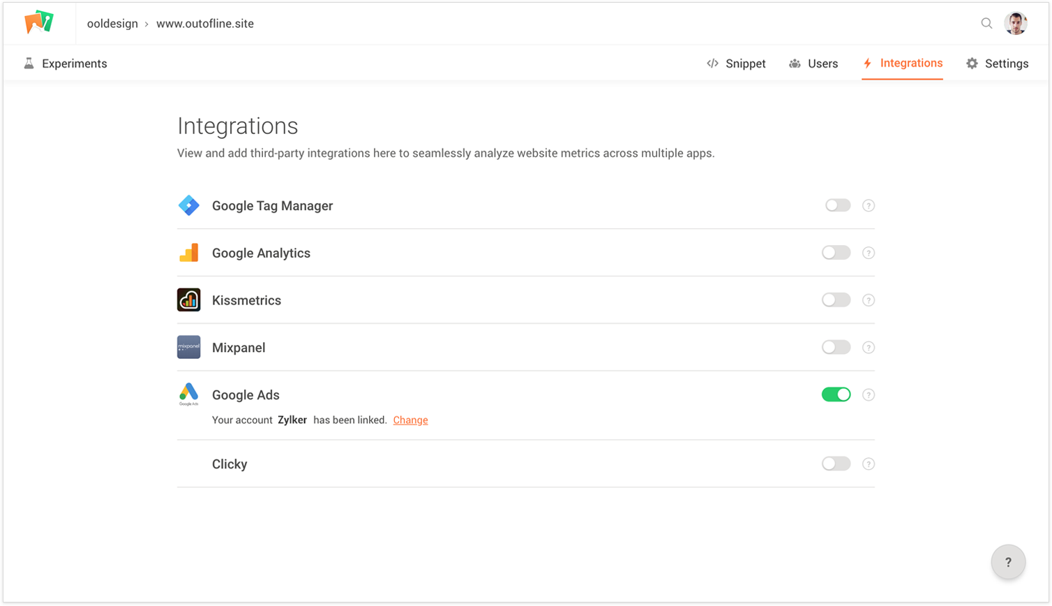 Enabling PageSense and Google Ads Integration