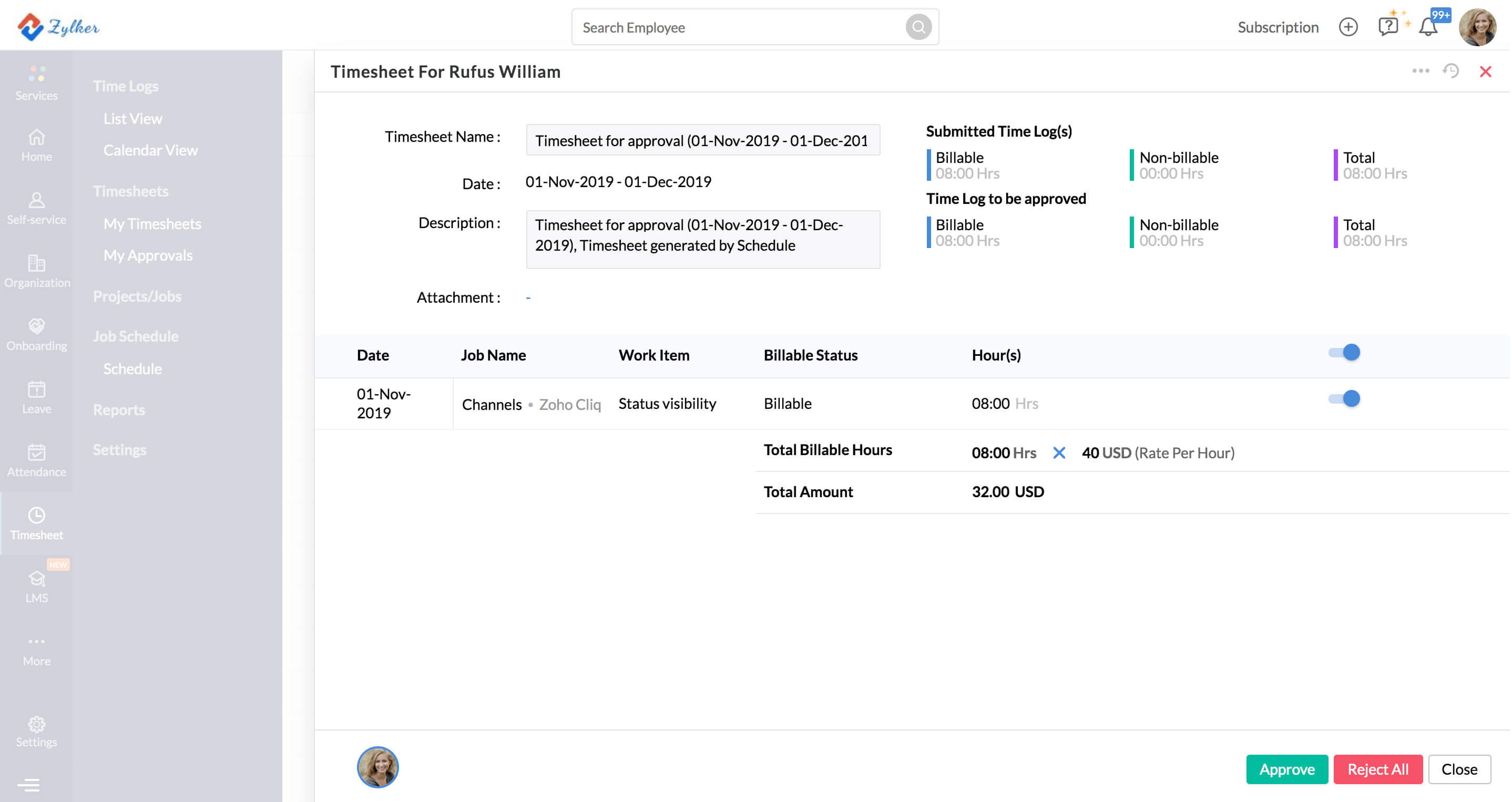 Timesheets | Time Tracker | Time Management App | Zoho People