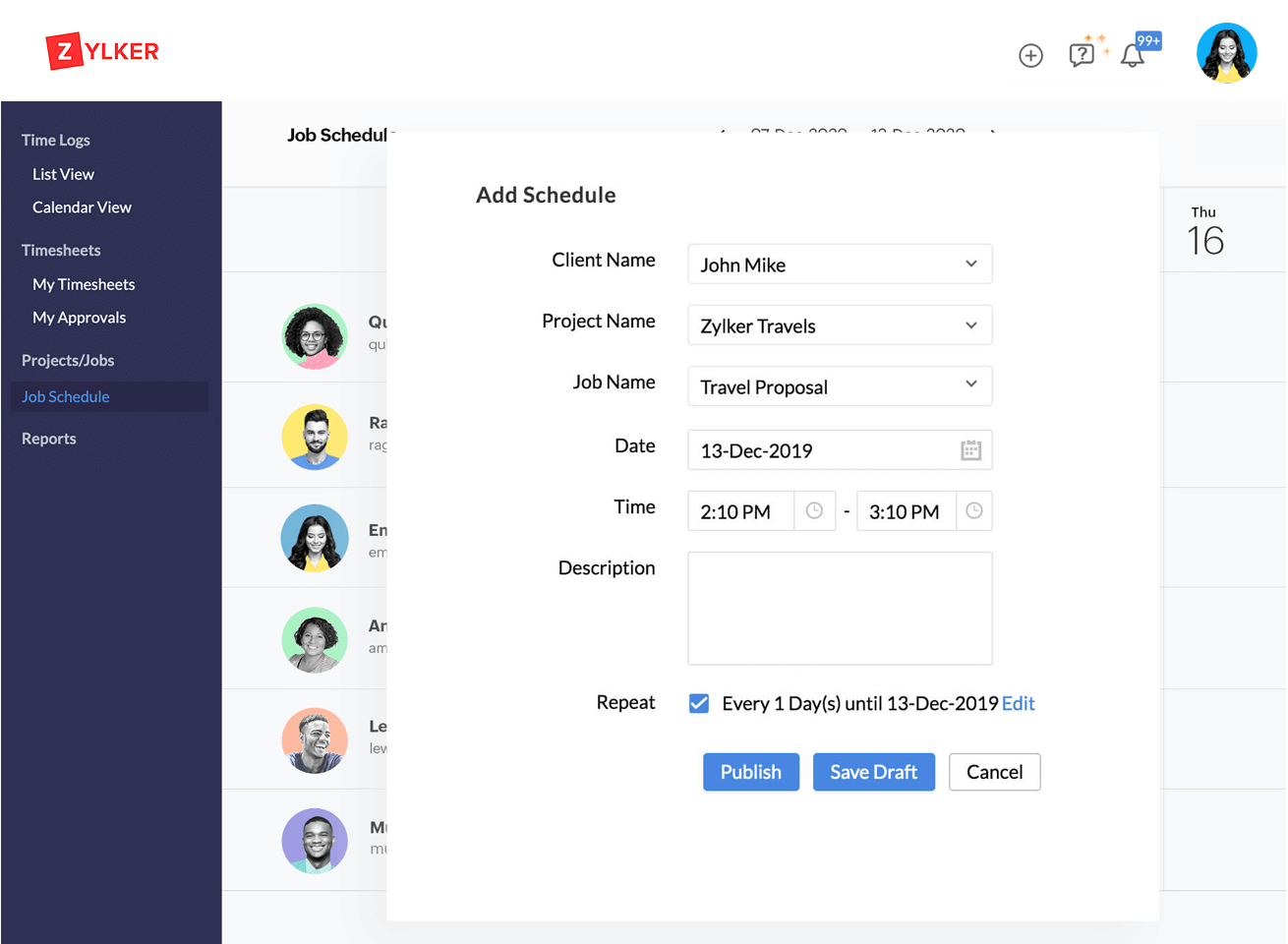 Time and Attendance Software Zoho People