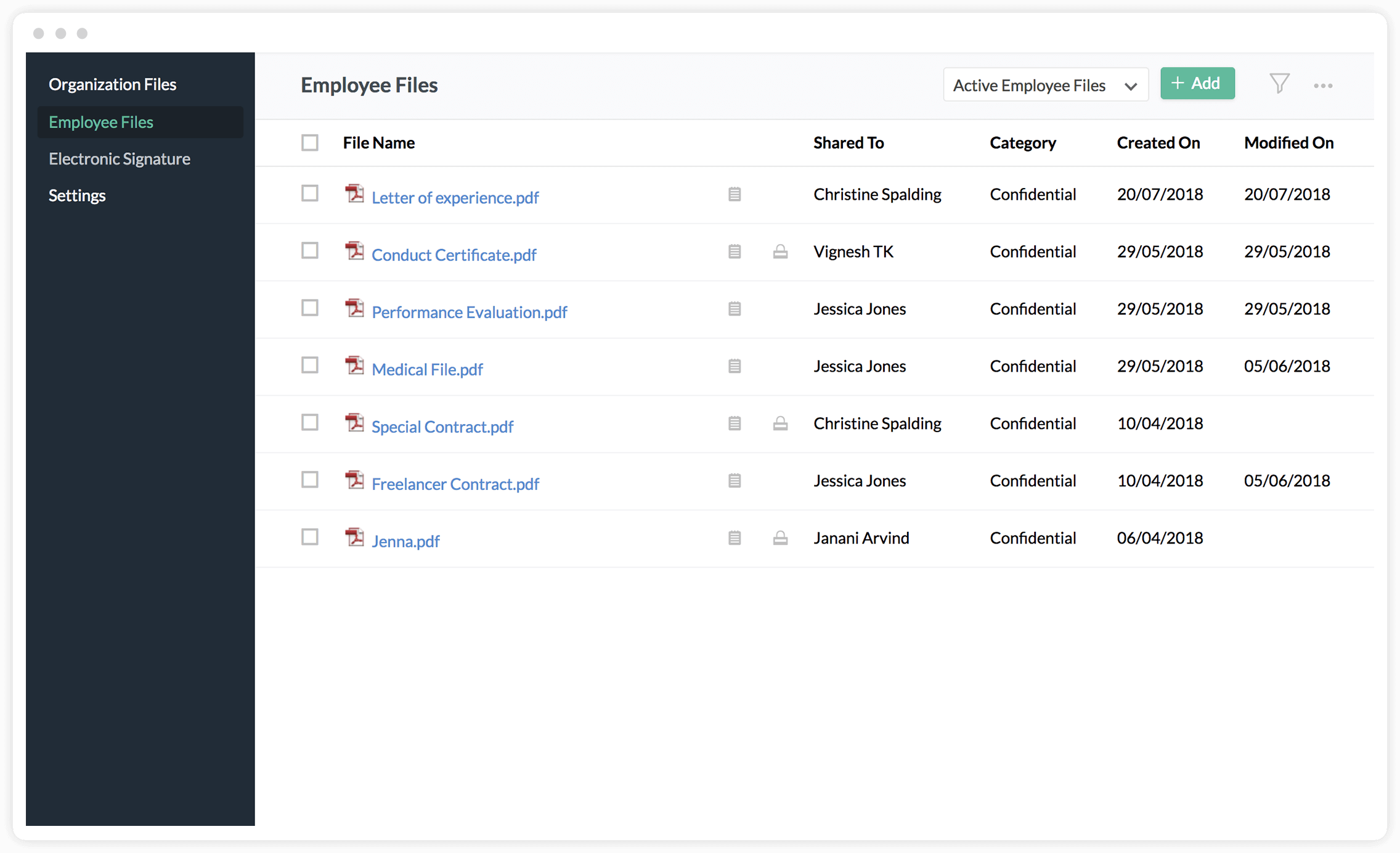 HR Document Management Software Zoho People