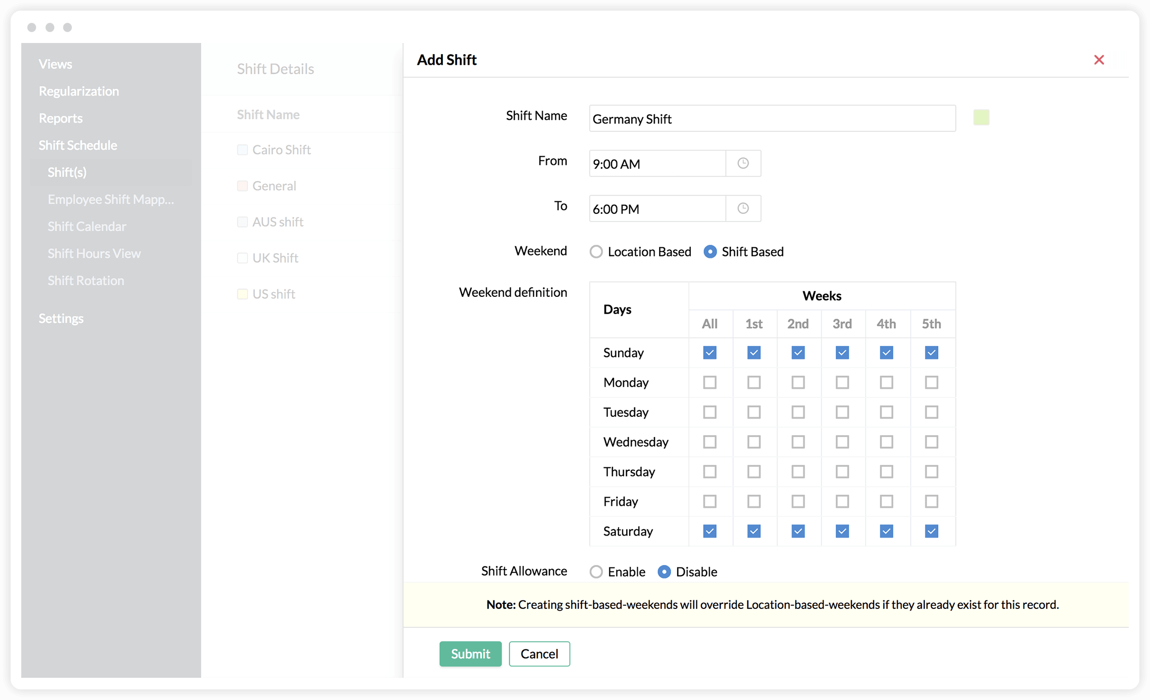 従業員スケジューリングソフトウェア オンラインシフトスケジューリング Zoho People