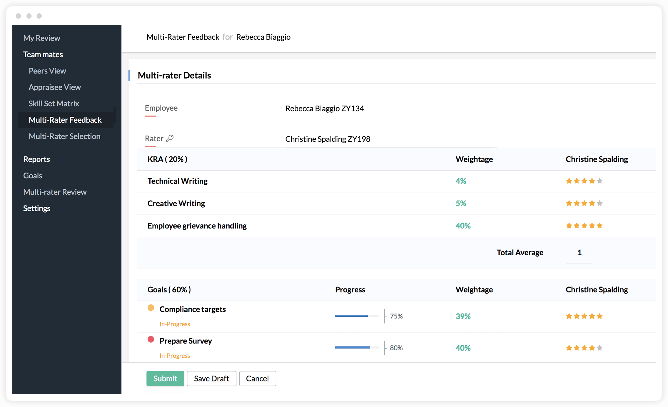 パフォーマンス管理システム 従業員評価ソフトウェア Zoho People