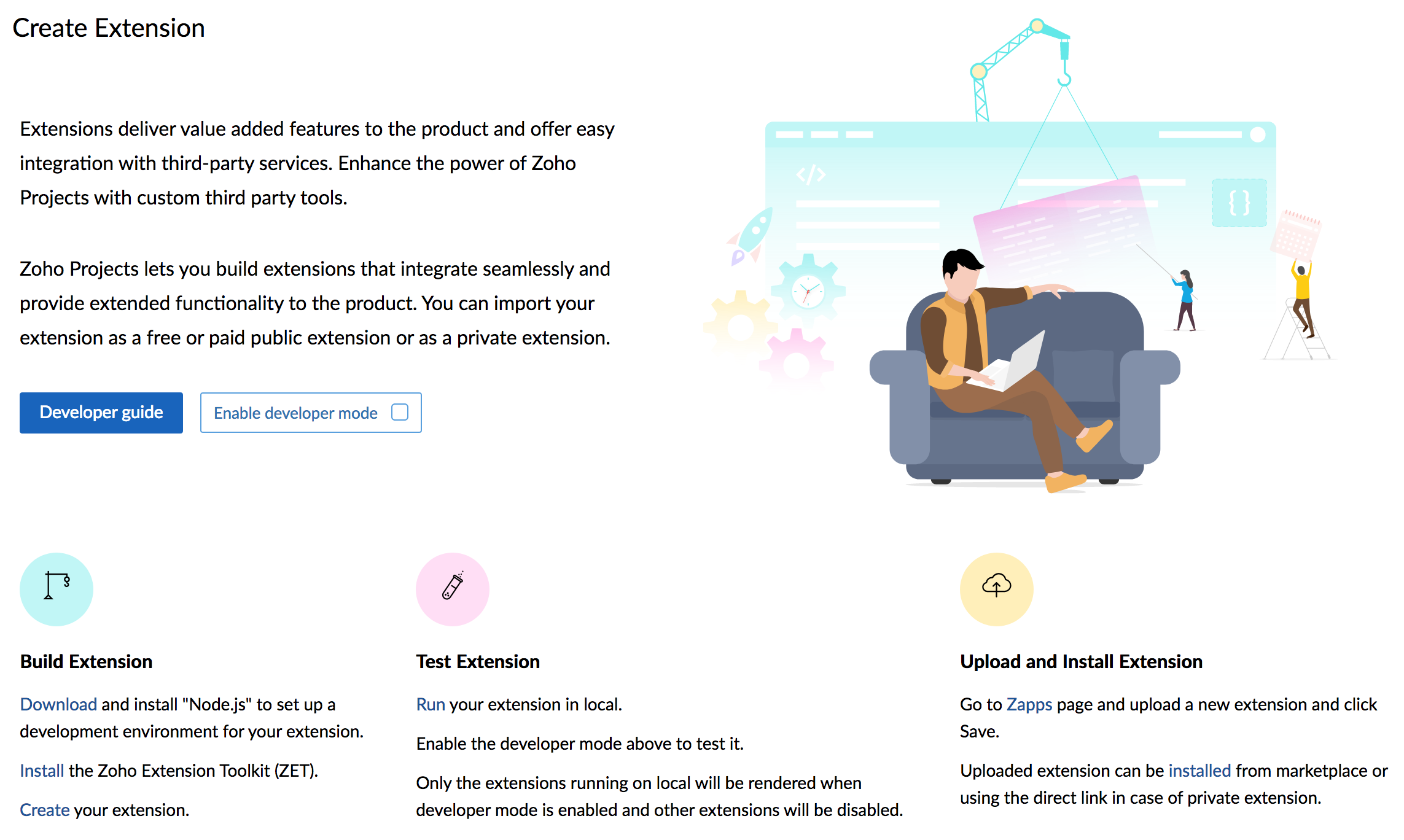 Creating Your First Extension Developer Guide Zoho Projects