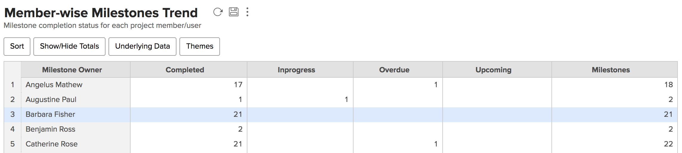 Project Burn Rate Chart