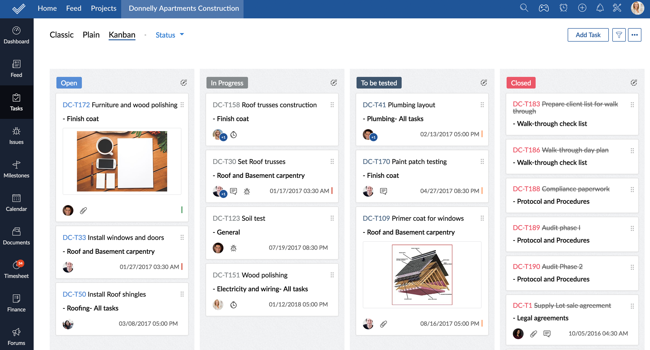 projects task kanban