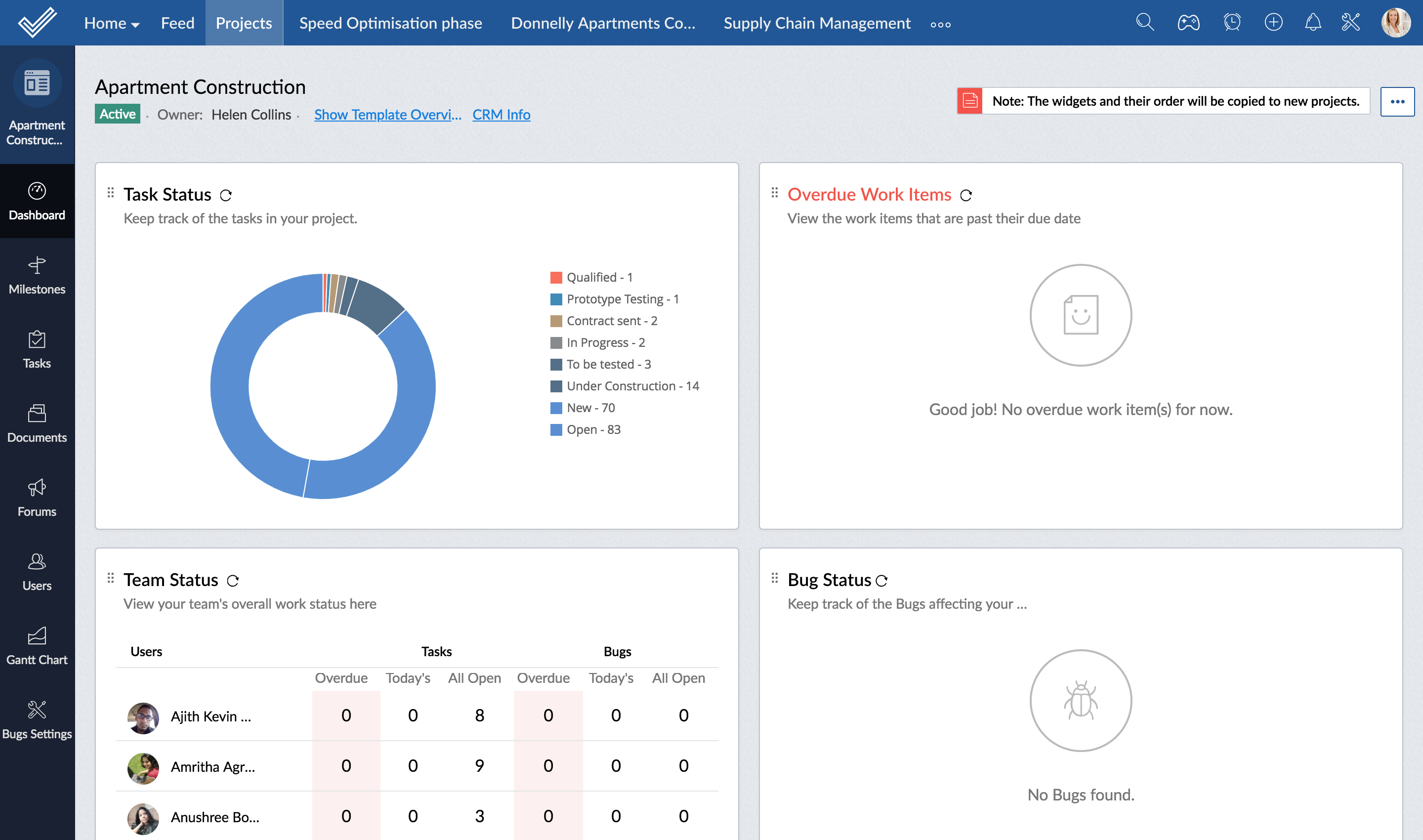 Project Templates Online Help Zoho Projects