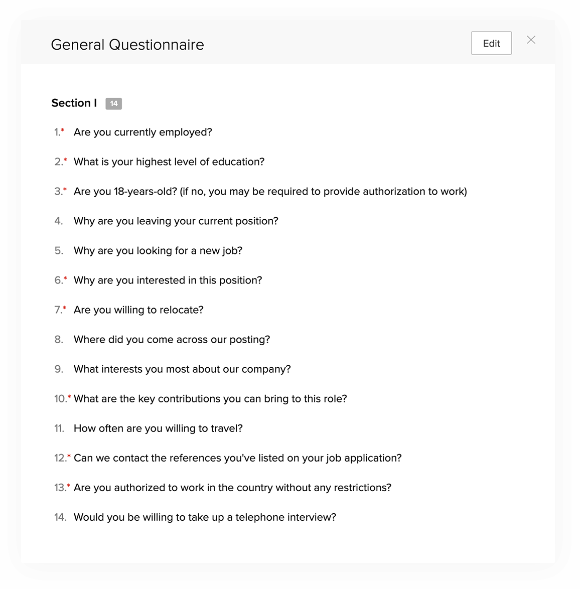 PreScreening Assessments Zoho Recruit