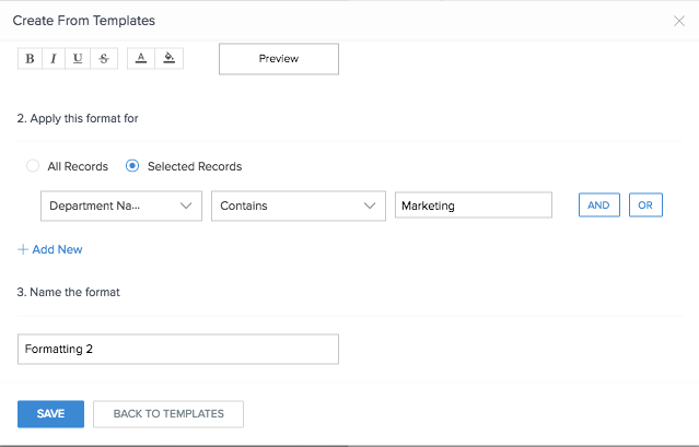 define formatting rule for a field in a timeline report timeline formatting