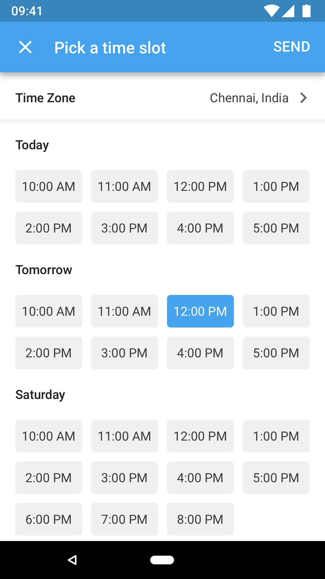 Widgets Date Time Slots
